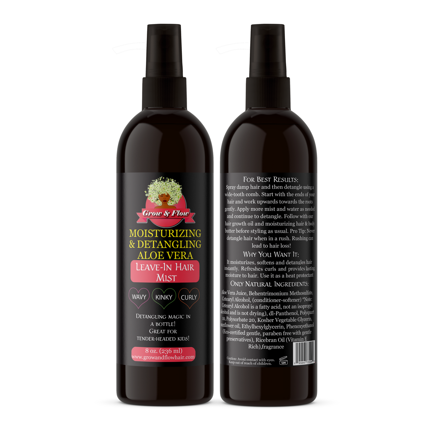 Grow & Flow Moisturizing & Detangling Leave-in Aloe Vera Hair Mist