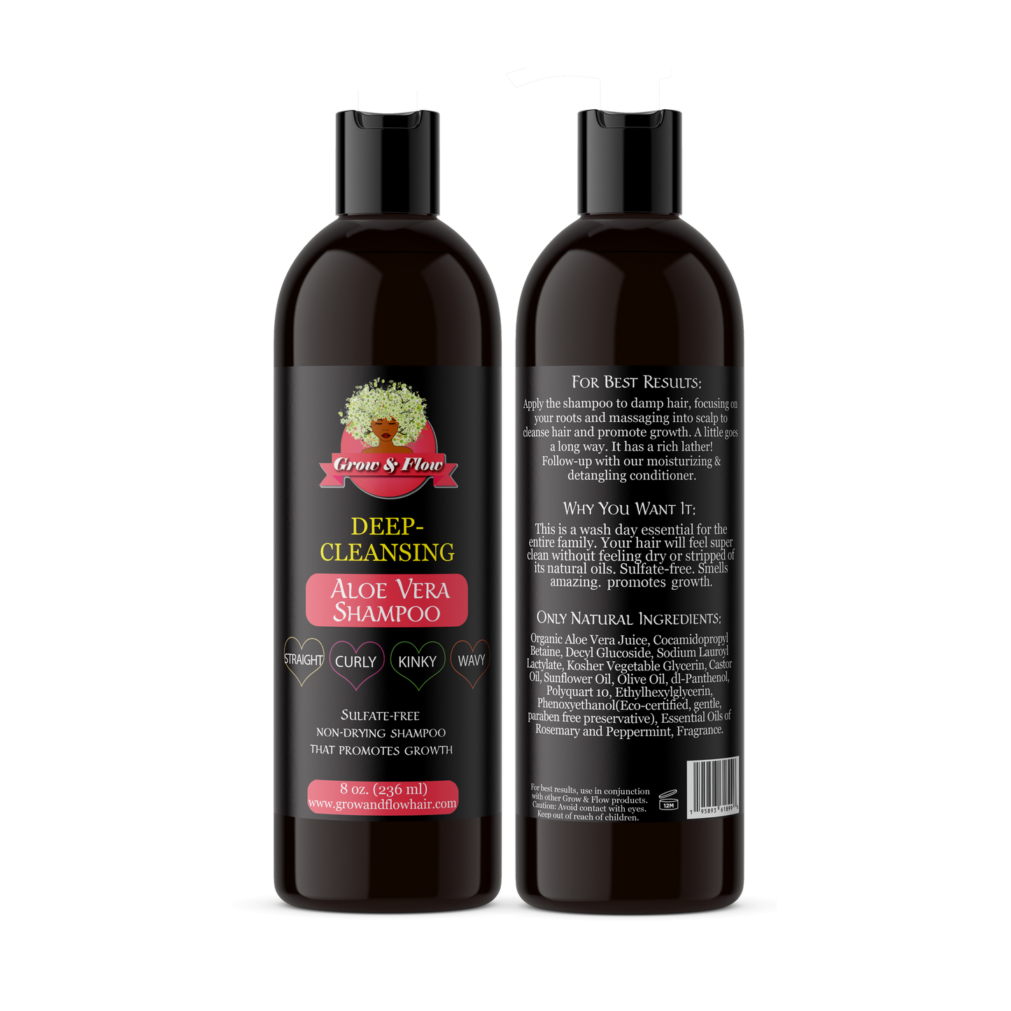 Grow & Flow Deep-Cleansing Aloe Vera Shampoo